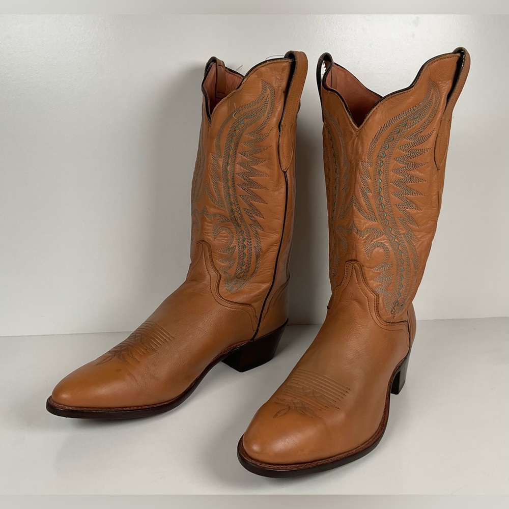 Vintage J. Chisholm Buckskin Cowboy Boots | USA Made | Men’s 13 D